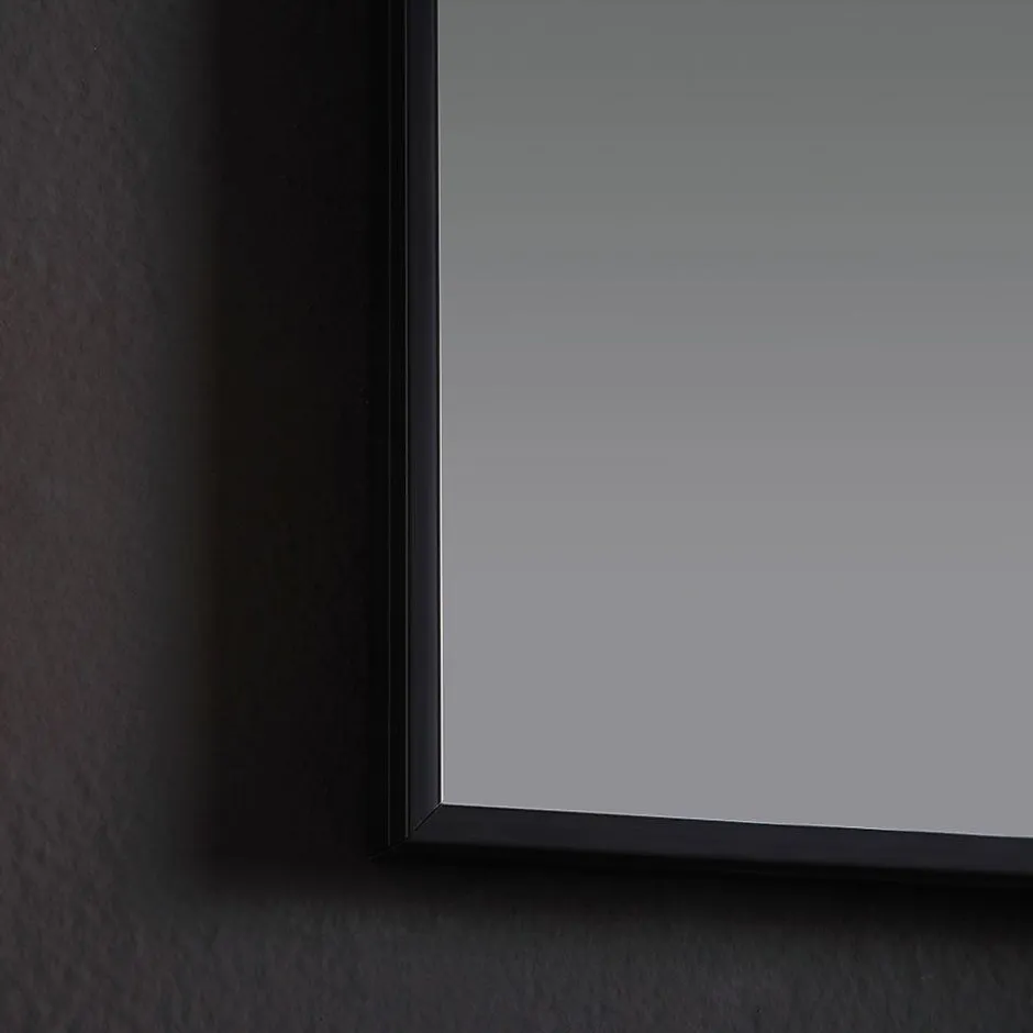 Kiamami Valentina Miroir Rectangulaire 50X70 Cm Avec Cadre En Pvc Et Bordure Noire Mate