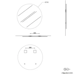 Kiamami Valentina Miroir Rond 70 Cm Moderne Sans Cadre