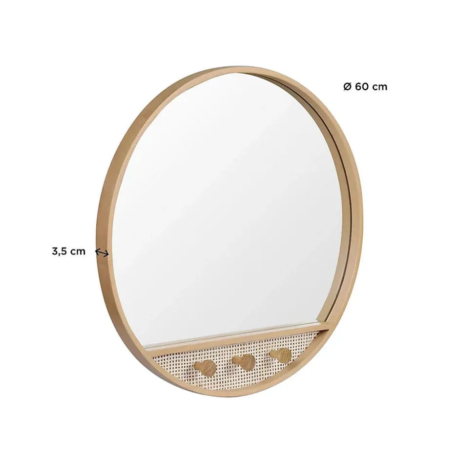 Mob-In Miroir rond chêne NESTO 60x60cm* Miroir Simple