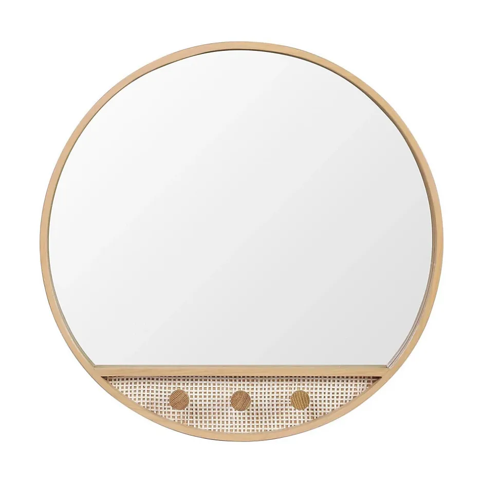 Mob-In Miroir rond chêne NESTO 60x60cm* Miroir Simple