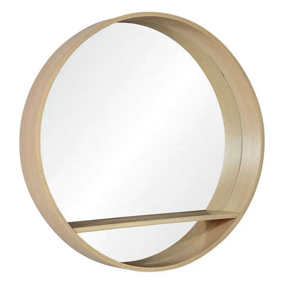 Mob-In Miroir rond en chêne avec étagère 60 cm OBLO