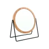 MSV Miroir Rond Grossissant SATCHI Bois Acier Noir