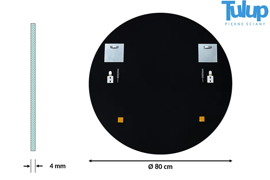 Tulup Miroir rond pour salle de bain 80 cm pour maquillage 1 pièce