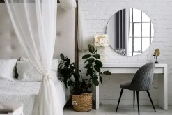 Tulup Miroir rond sans cadre 60 cm suspendu pour salon 1 pièce* Miroir Grossissant