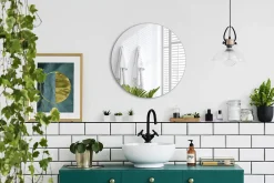 Tulup Miroir rond style loft 90 cm grand sans cadre 1 pièce