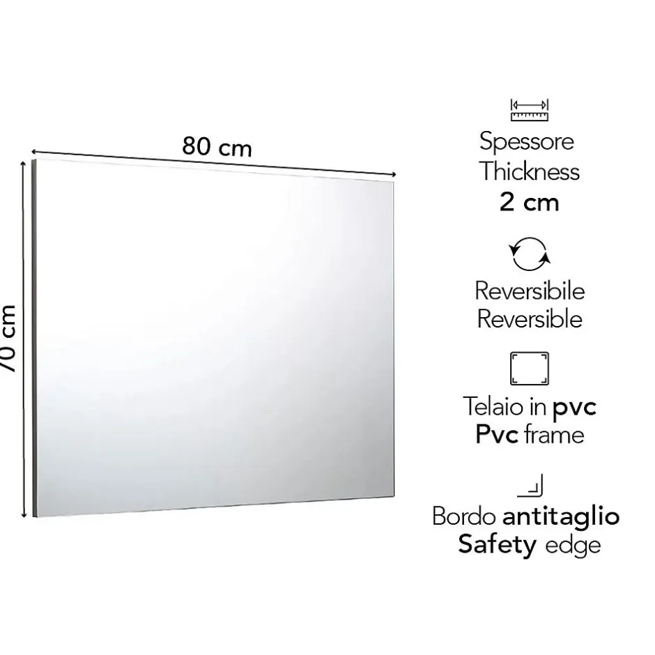 Kiamami Valentina Miroir Réversible À Ras De 80 Cm De Largeur Et 70 Cm De Hauteur Pour Salle De Bain.* Miroir Grossissant