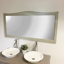Byca Miroir salle de bain - 140 cm en Acacia gris vieilli - Garriguo