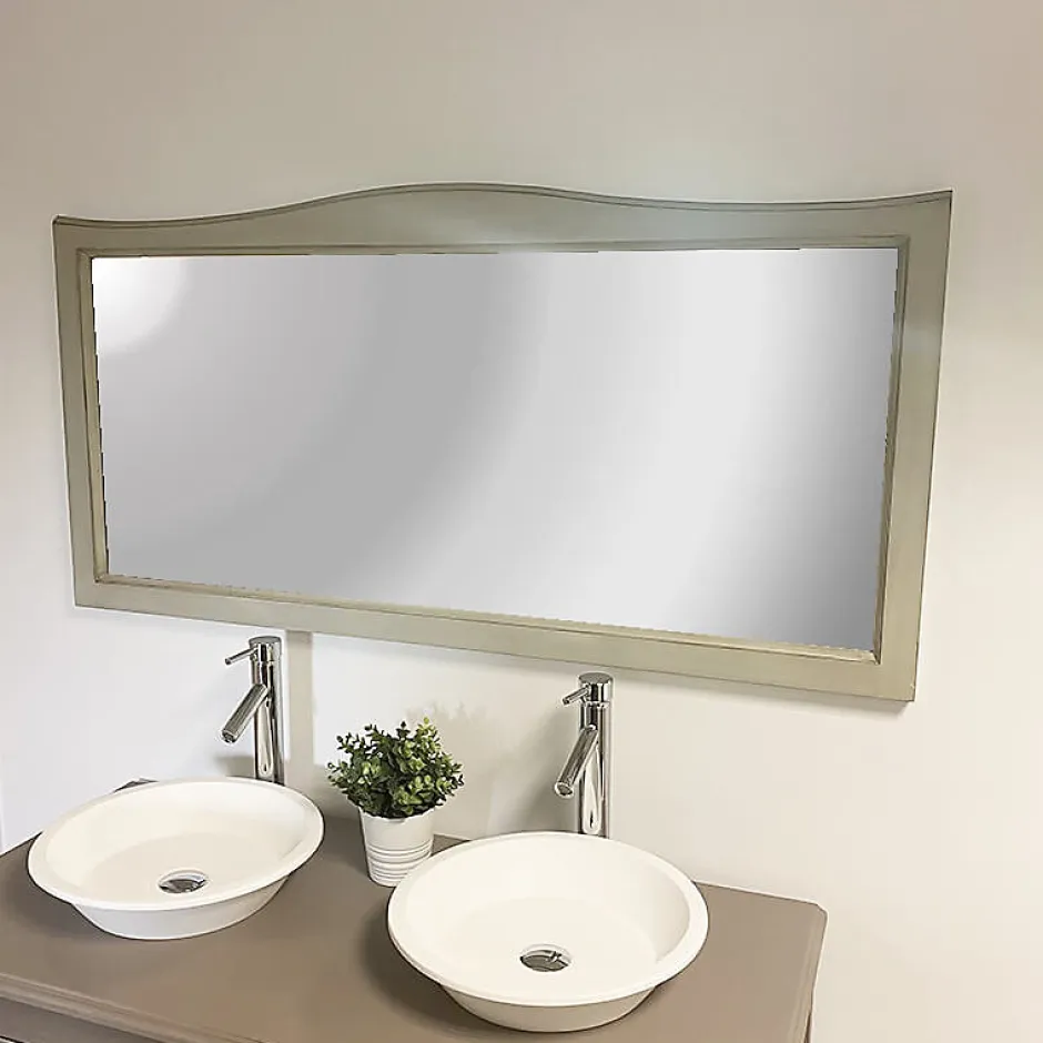 Byca Miroir salle de bain - 140 cm en Acacia gris vieilli - Garriguo
