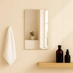 Jindoli Miroir salle de bain 40 cm simple fixation murale* Miroir Lumineux