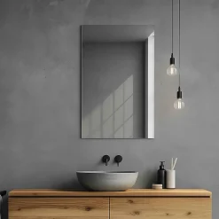 Jindoli Miroir salle de bain 40 cm simple fixation murale* Miroir Lumineux