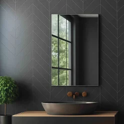 Jindoli Miroir salle de bain 40 cm simple fixation murale* Miroir Lumineux