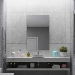 Jindoli Miroir salle de bain 40 cm simple fixation murale* Miroir Lumineux