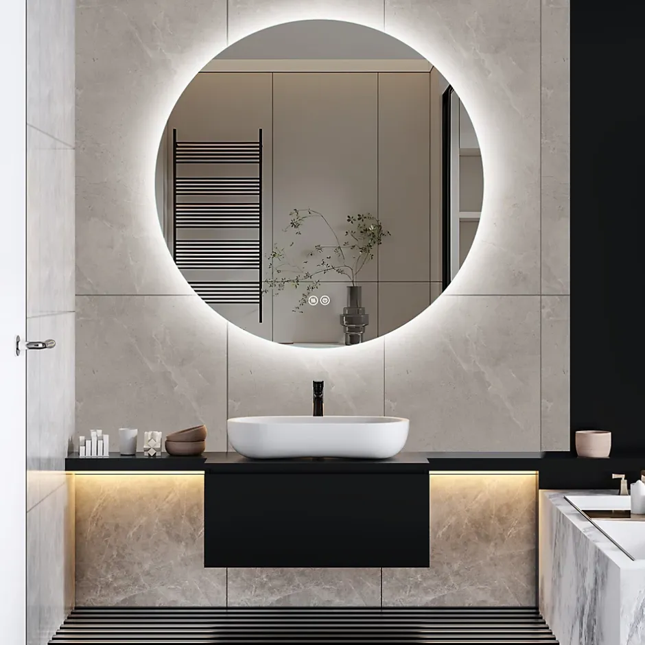 ProximaX Miroir Salle de Bain avec Éclairage - Rond 80 cm - Miroir LED Salle de Bain - avec Anti-buée et 3 Couleur Changeable