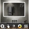 Saniverre Miroir salle de bain BOLEO 80 x 120 cm LED lumineux 2100 lms anti-buée + réglage intensité & couleur -* Miroir Lumineux