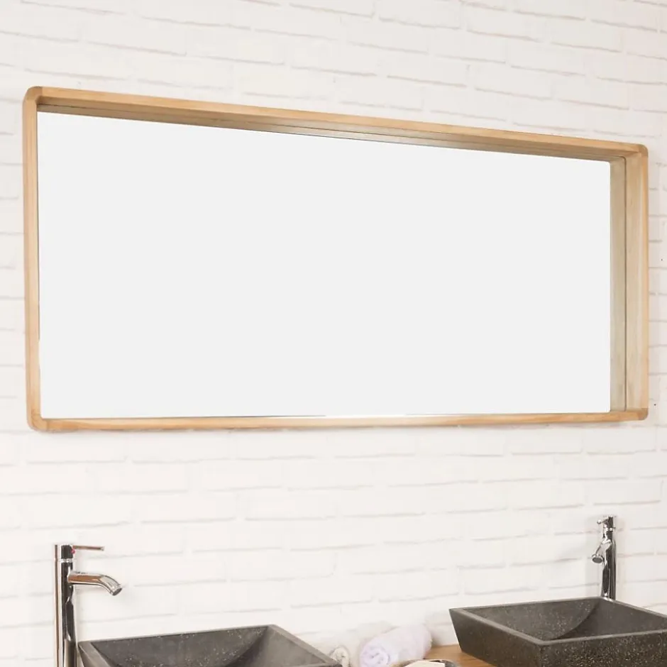 Wanda Collection Miroir salle de bain en teck Samba 140 x 65 cm* Miroir Simple