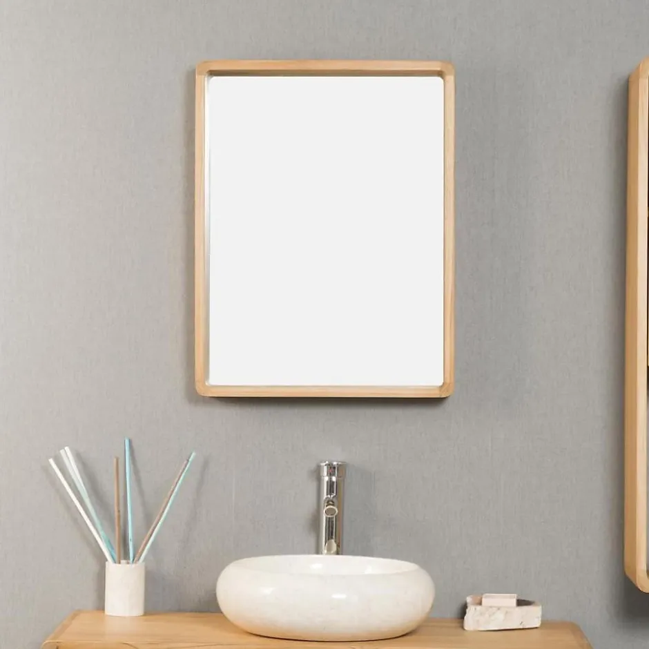 Wanda Collection Miroir salle de bain en teck Samba 140 x 65 cm* Miroir Simple