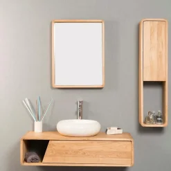 Wanda Collection Miroir salle de bain en teck Samba 140 x 65 cm* Miroir Simple