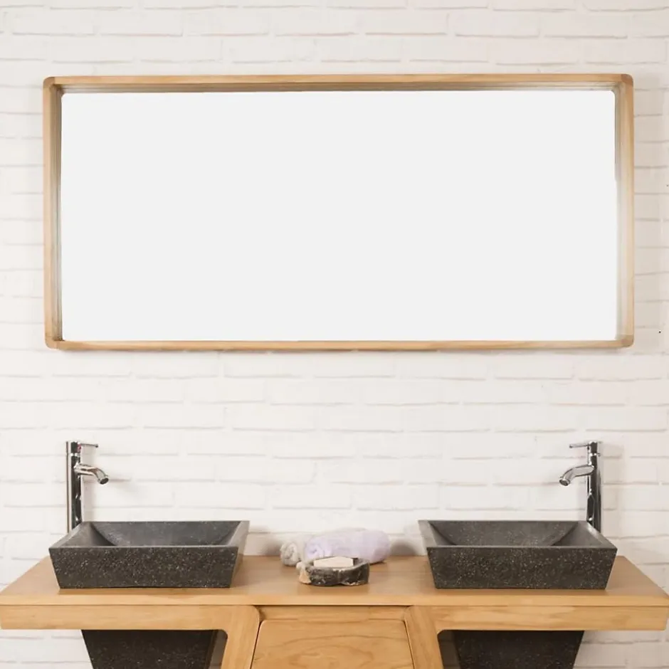Wanda Collection Miroir salle de bain en teck Samba 140 x 65 cm* Miroir Simple
