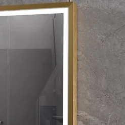 Luxury Bain Miroir salle de bain LED 110x60cm anti buée avec cadre doré LB-126080G