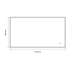 Luxury Bain Miroir salle de bain LED 110x60cm anti buée avec cadre doré LB-126080G