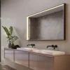 Ledimex Miroir Salle de Bain LED Réglable 80x120cm - Noir Mat - Anti-Buée & Détecteur de Mouvement - ABILITY* Miroir Lumineux