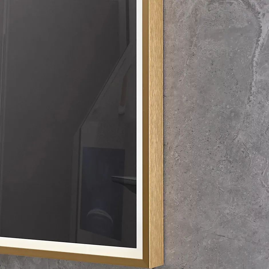Luxury Bain Miroir salle de bain LED 90x60cm anti buée avec cadre doré LB-126080G* Miroir Lumineux