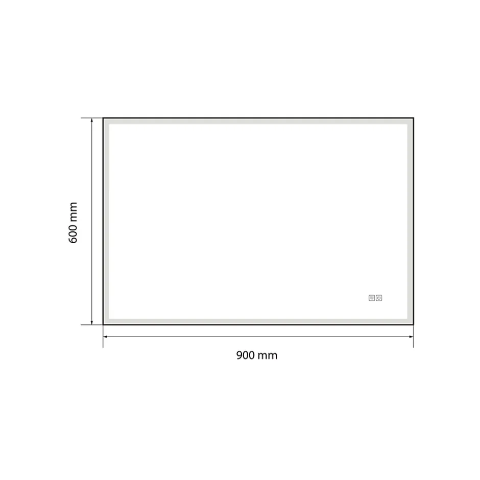 Luxury Bain Miroir salle de bain LED 90x60cm anti buée avec cadre doré LB-126080G* Miroir Lumineux