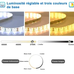 AICA Sanitaire Miroir salle de bain LED 45x80cm tricolore + anti-buée + dimmable + mémoire,