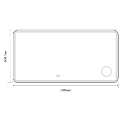 Luxury Bain Miroir salle de bain LED 120x60cm anti buée avec cadre en aluminium doré et loupe x3 LB-4685G