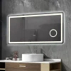 Luxury Bain Miroir salle de bain LED 90x60cm anti buée avec LED 3 couleurs et loupe x3 LB-3612* Miroir Lumineux