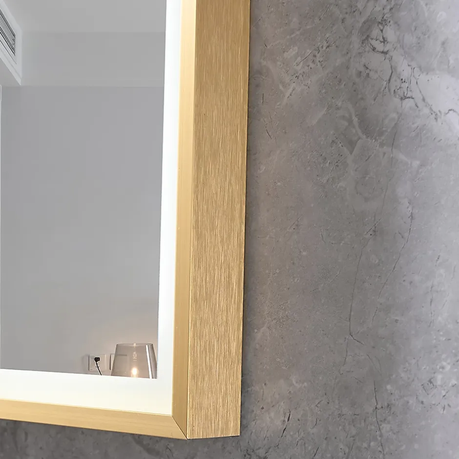 Luxury Bain Miroir salle de bain LED 60x80cm anti buée avec cadre doré LB-126080G* Miroir Lumineux