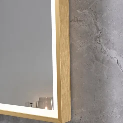 Luxury Bain Miroir salle de bain LED 60x80cm anti buée avec cadre doré LB-126080G* Miroir Lumineux