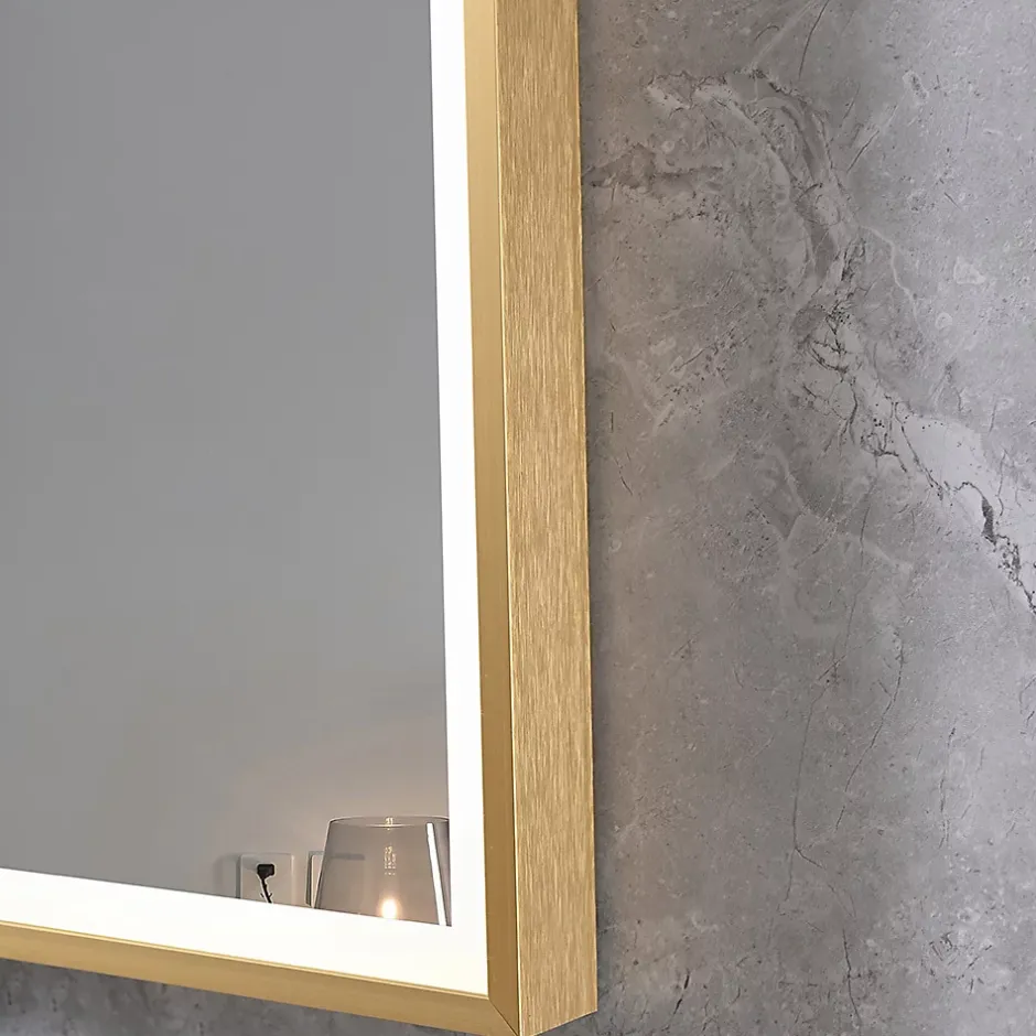 Luxury Bain Miroir salle de bain LED 60x80cm anti buée avec cadre doré LB-126080G* Miroir Lumineux