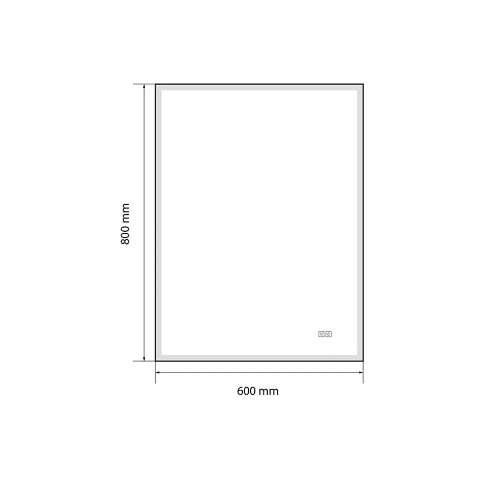 Luxury Bain Miroir salle de bain LED 60x80cm anti buée avec cadre doré LB-126080G* Miroir Lumineux