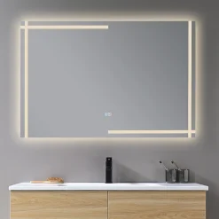Luxury Bain Miroir salle de bain LED 120x60cm anti buée et LED 3 couleurs LB-4693* Miroir Lumineux