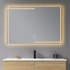 Luxury Bain Miroir salle de bain LED 120x60cm anti buée et LED 3 couleurs LB-4693* Miroir Lumineux