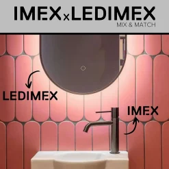 Ledimex Miroir Salle de Bain LED Rétro-éclairé Réglable D60cm - Noir Mat - Commandes Tactiles & Anti-Buée - FUN* Miroir Lumineux