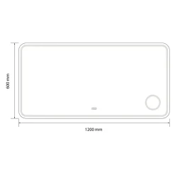 Luxury Bain Miroir salle de bain LED 120x60cm anti buée avec LED 3 couleurs et loupe x3 LB-3612* Miroir Lumineux
