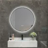 Luxury Bain Miroir salle de bain LED rond 90cm anti buée avec cadre noir LB-4647BA