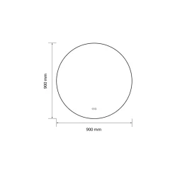 Luxury Bain Miroir salle de bain LED rond 90cm anti buée avec cadre noir LB-4647BA