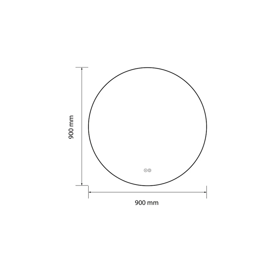 Luxury Bain Miroir salle de bain LED rond 90cm anti buée avec cadre noir LB-4647BA