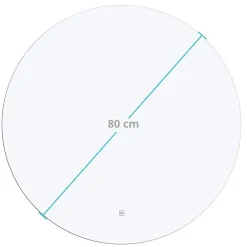 Lomazoo Miroir salle de bain Dallas avec LED 80 cm rond* Miroir Lumineux
