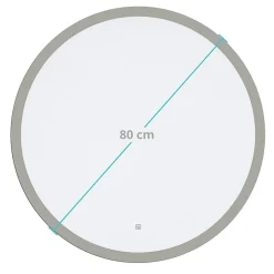 Lomazoo Miroir salle de bain Boston avec LED 80 cm rond* Miroir Lumineux
