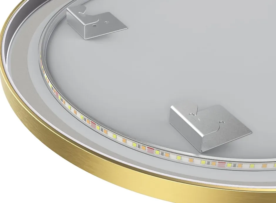 Lomazoo Miroir salle de bain Paris avec LED 80 cm doré rond* Miroir Lumineux