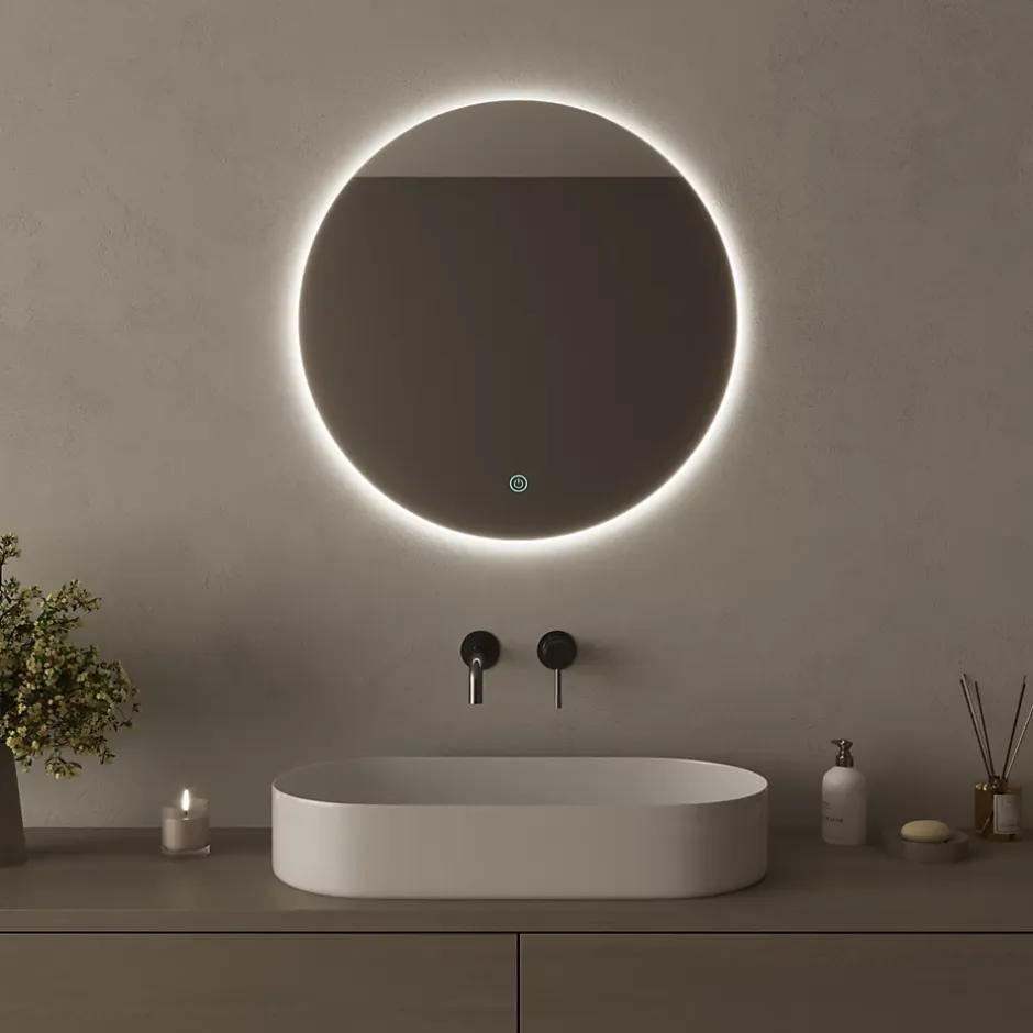 Lomazoo Miroir salle de bain Essentials avec LED 60 cm rond* Miroir Lumineux