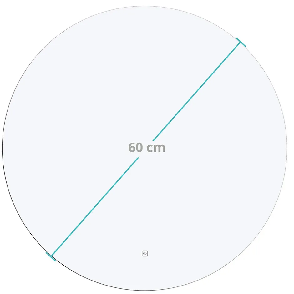 Lomazoo Miroir salle de bain Essentials avec LED 60 cm rond* Miroir Lumineux