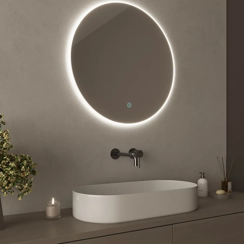 Lomazoo Miroir salle de bain Essentials avec LED 60 cm rond* Miroir Lumineux