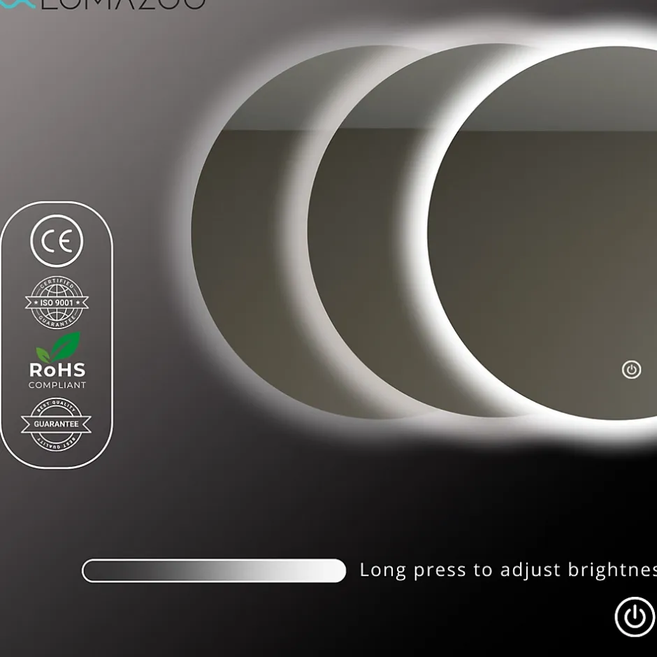 Lomazoo Miroir salle de bain Essentials avec LED 60 cm rond* Miroir Lumineux
