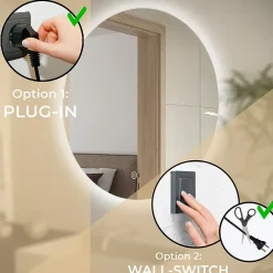 Lomazoo Miroir salle de bain Essentials avec LED 60 cm rond* Miroir Lumineux