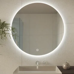 Lomazoo Miroir salle de bain Atlanta avec LED 70 cm rond